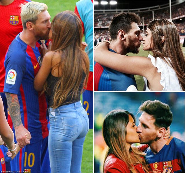 Bạn gái Messi và khoảnh khắc của nụ hôn trên sân cỏ…